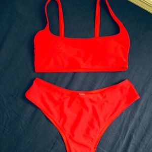 NWOT Red High Waist Bikini
